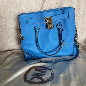 Authentic Blue Michael Kors Tote Bag with Dust Cover
